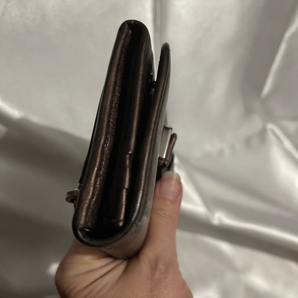 PRADA - Vintage! FULL INCLUSION Metallic Chocolate Soft Calf Leather Long Wallet - Picture 4 of 13